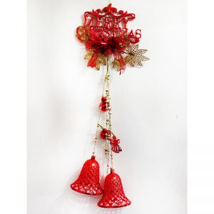 Merry Christmas Bell/Ball/Angel Hanging Decoration - Red