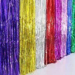 Metallic Foil Curtains, Strings, Backdrop Decorations - Size  (3 ft x 6 ft) 