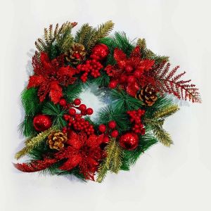 Pine Red Christmas Wreath - Model 100Y