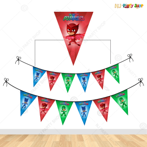 PJ Mask Theme Happy Birthday Flag Banner