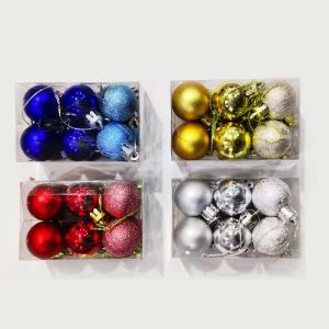Small Red Balls Christmas Tree Decoration Ornaments - Model 1003XY - Set of 12