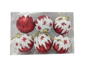 Red Snow Design Balls Christmas Tree Decoration Ornaments