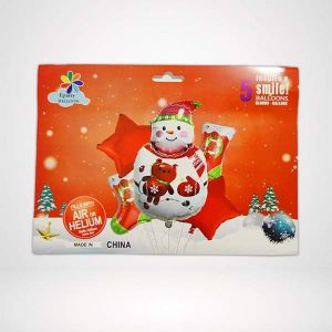 Snowman Foil Balloon Christmas Decoration - Set of 6