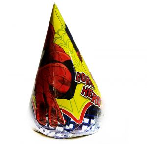 Spiderman Theme Birthday Caps - Set of 10