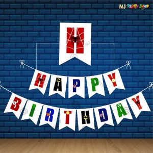 Super Heroes Happy Birthday Banner - Model 1001