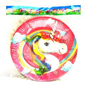 Unicorn Theme Paper Plates - Set of 10