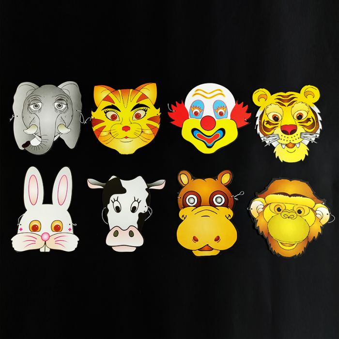 Animal Theme Paper Full Face Mask - Set of 10| Colorful Masks