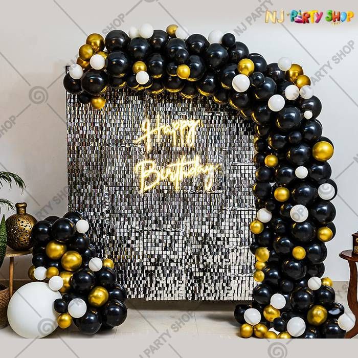 1st birthday decoration with monthly Photo banner for boys, net fabric  backdrop Diy Combo set with