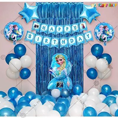 Balloons party happy birthday decoration multicolored blue yellow • wall  stickers bunch, yellow, blue | myloview.com
