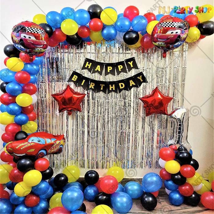 Kids Birthday Decorations - Car Cartoon Theme - Model - 1060