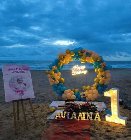 1st beach birthday decor goa